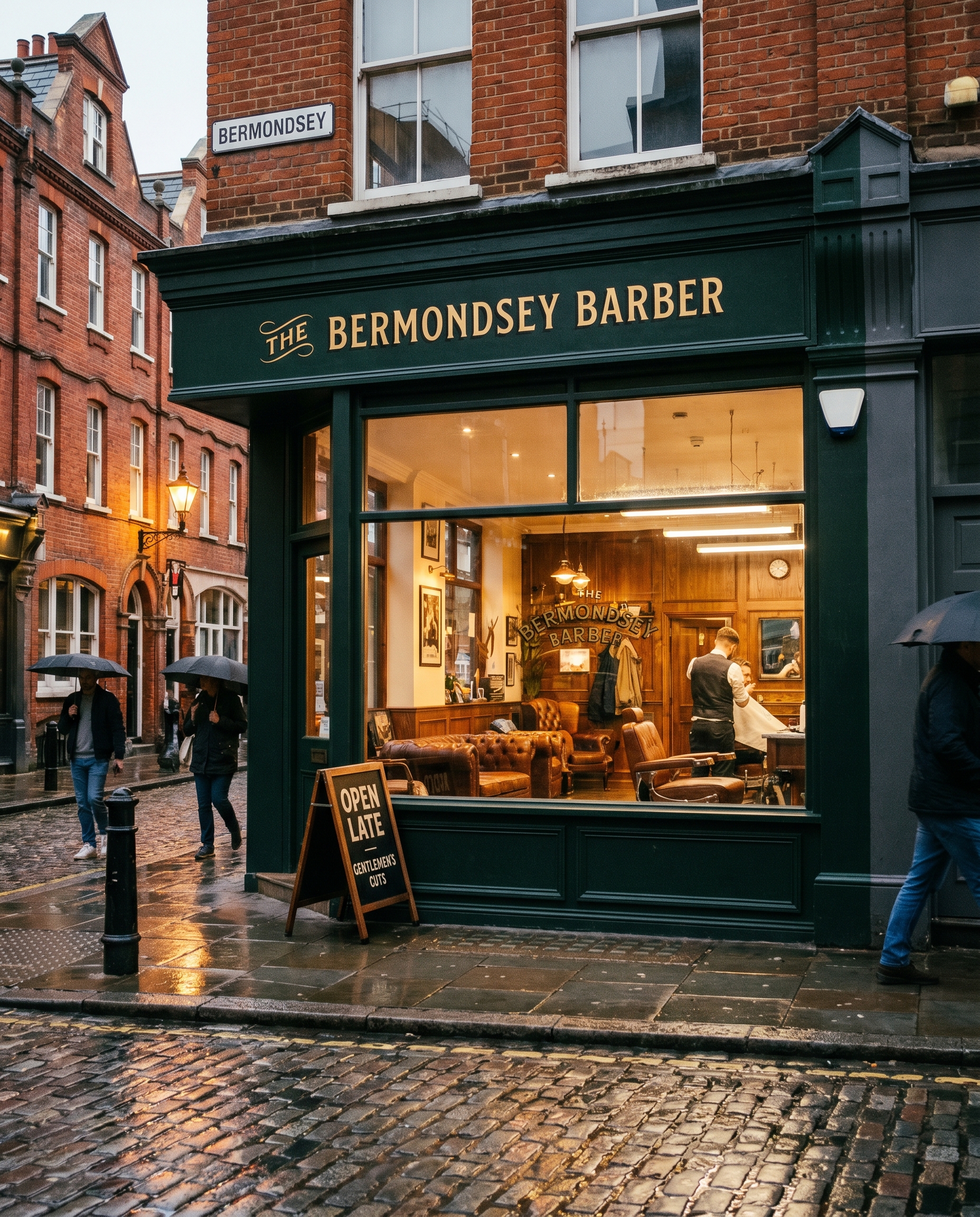 HONE Barbers storefront on Bermondsey Street